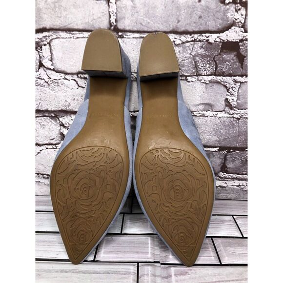 Taryn Rose Madisson Blue Suede Leather Pointed Toe Heels Women Sz 9B US/39EU - Picture 6 of 16